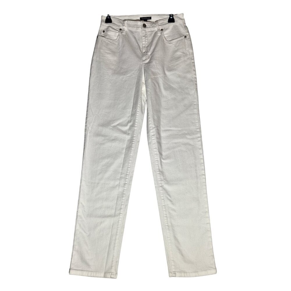 Eileen Fisher Women's Size 4 High Waisted Slim Full Length White Jeans (59)